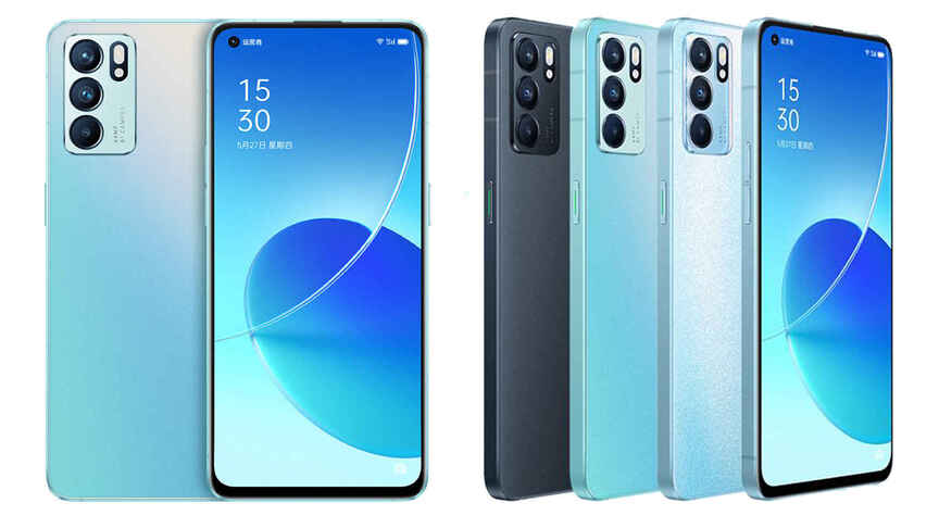 OPPO Reno7 SE, Reno7 and Reno7 Pro front and back view