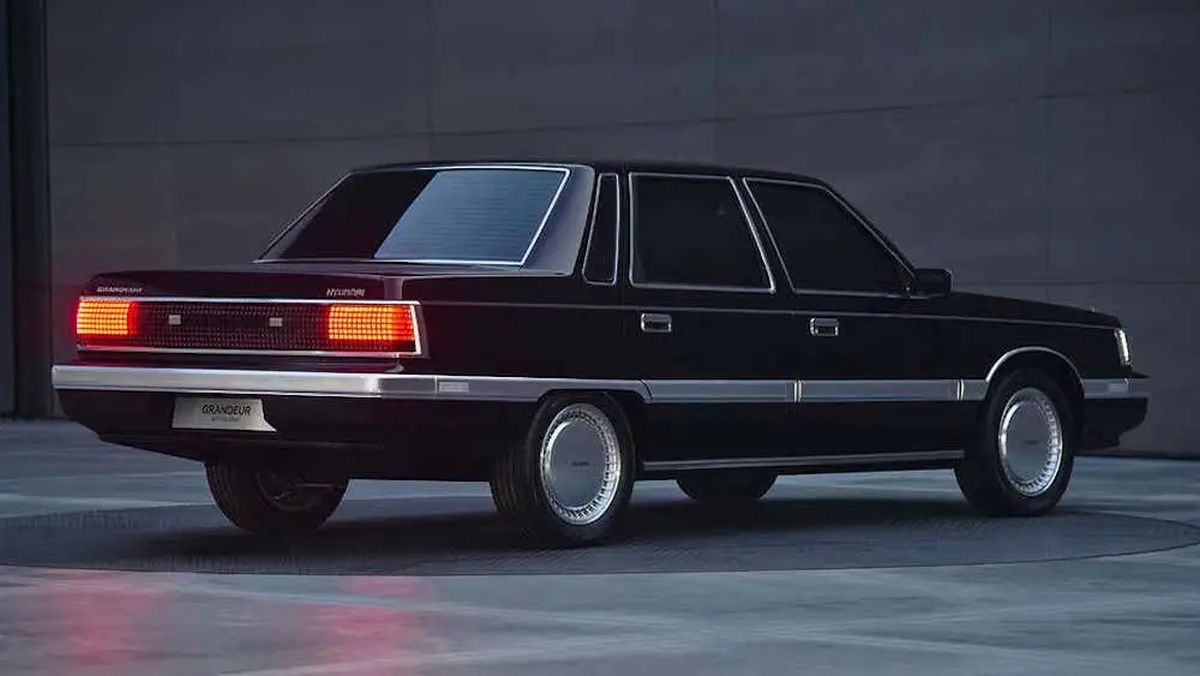 Hyundai Grandeur EV retro concept side rear view