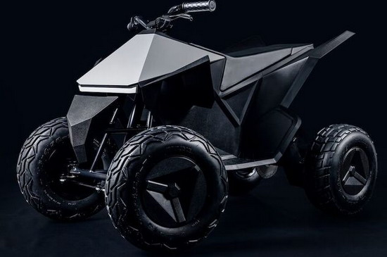 Tesla Cyberquad ATV electric for kids side front view