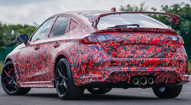 New 2023 Honda Civic Type R rear side view 