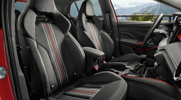 New 2022 Škoda Fabia Monte Carlo interior seats view