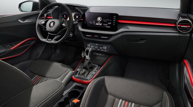 New 2022 Škoda Fabia Monte Carlo interior front panel view