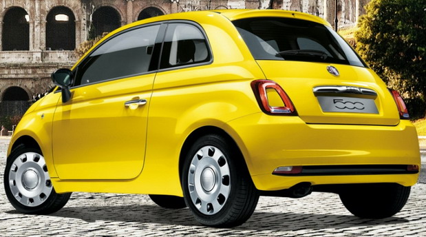 New Fiat 500 Giallissima for Japan rear side view