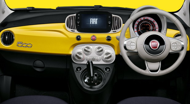 New Fiat 500 Giallissima for Japan interior view