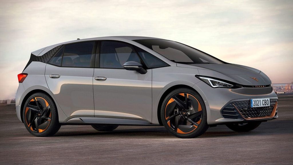 2022 Cupra Born Electric Car side front view