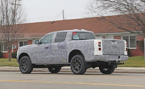  2022 ford ranger spy photos rear side view