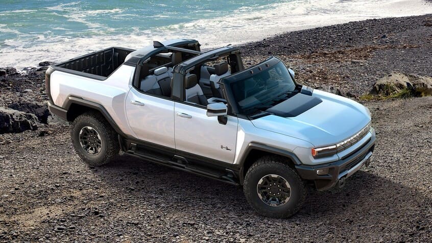 2022 GMC Hummer EV Pickup Truck side top view