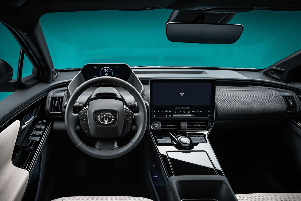 2022 toyota bz4x electric suv interior view