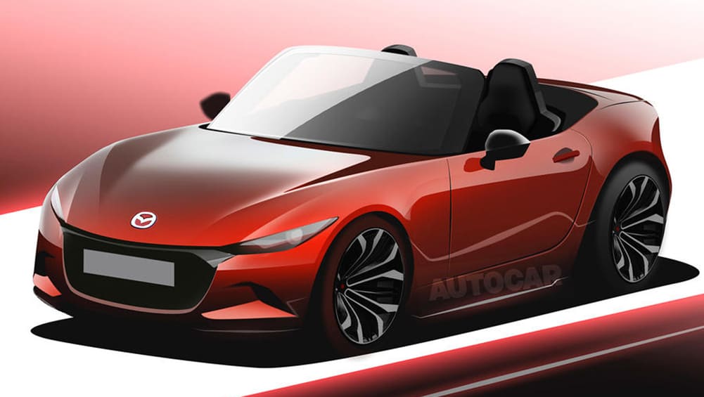 New 2024 Mazda MX-5 render front side view