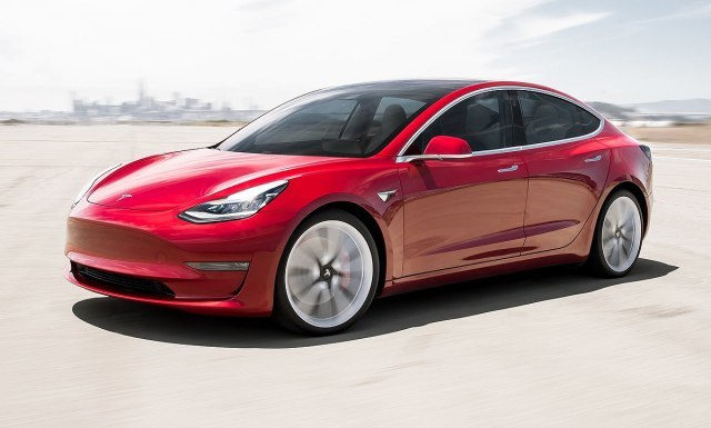 Tesla Model 3 side front view